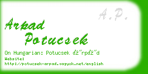 arpad potucsek business card